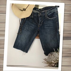 JUICY COUTURE Long Cut-Off Bermuda Denim Shorts!